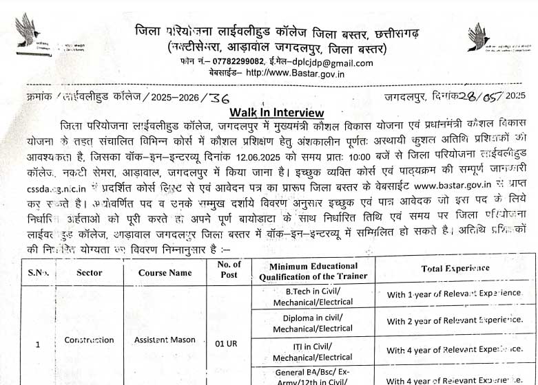 DPLC Bastar Jobs 2025